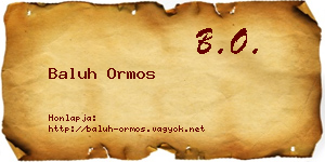 Baluh Ormos névjegykártya